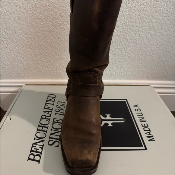 Tan Frye Harness Leather Boots - Picture 8 of 14